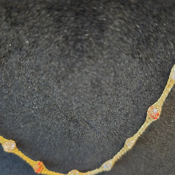 10KT Mesh Gold 18 Inch Necklace with Multi-Colored Stones - Picture 6 of 9